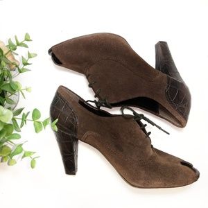SALE! Nickels Brown Peep Toe Ankle Bootie